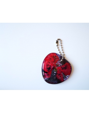 Galaxy flower keychain series I dried red geranium