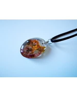 Hidden flowers series I pendant, eve tree, dried cherry blossoms