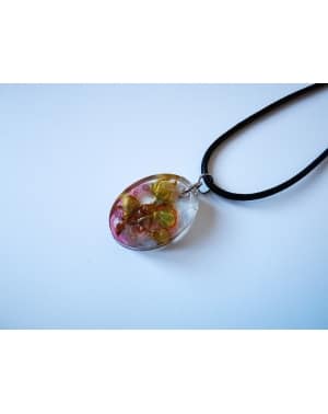 Hidden flowers series I pendant, eve tree, dried cherry blossoms