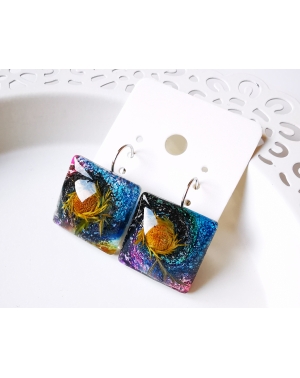 Galaxy flowers series I earrings