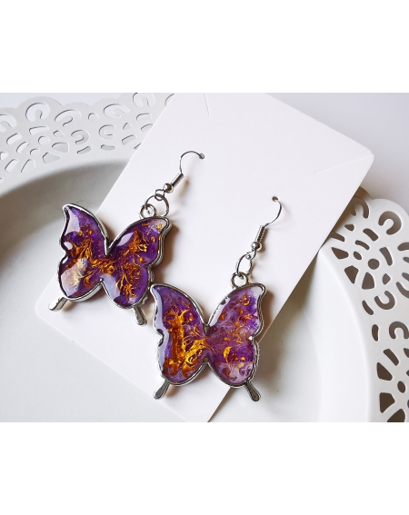 Butterflies magic earrings I framed, double-sided