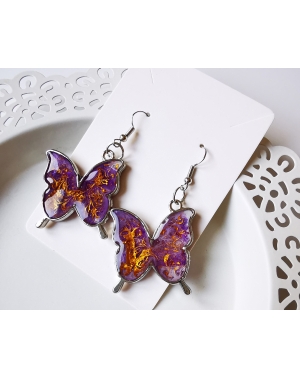 Magic butterflies earrings I framed, double-sided