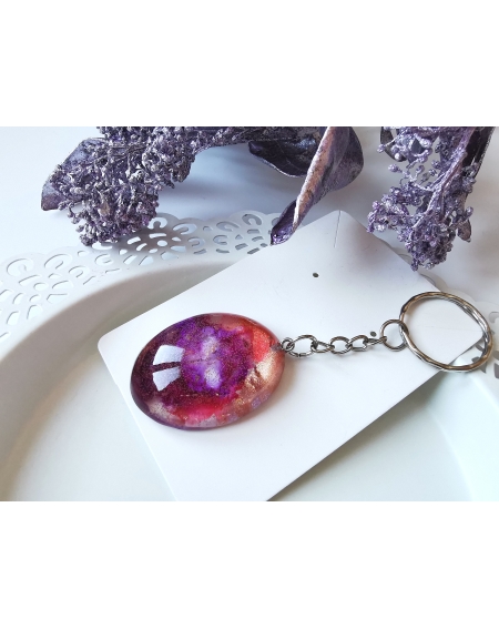 Purple and cosmic flower keychain series I