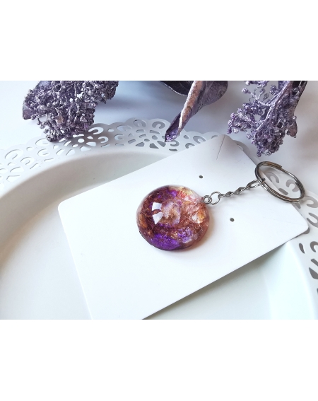 Purple and cosmic flower keychain series I