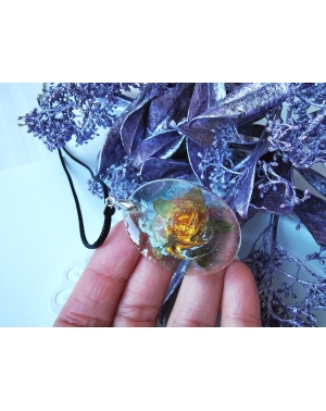 Hidden flowers series I pendant, Sakura, cherry tree, dried blossom