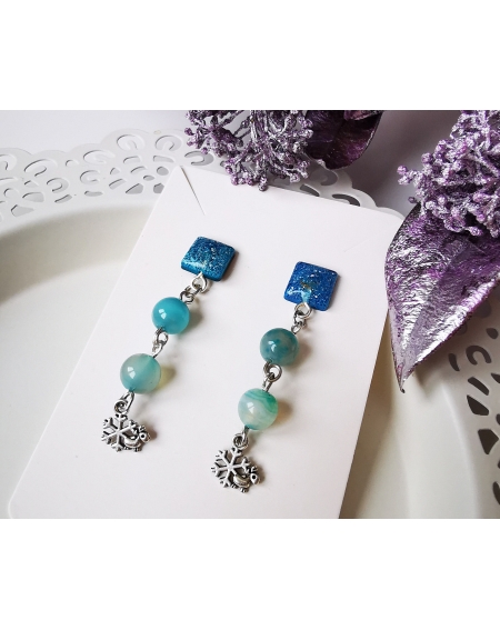 Winter's Tale series I Agate crystals earrings