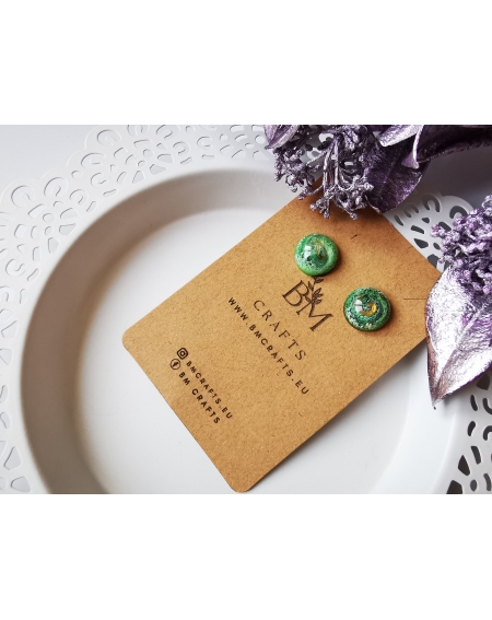 Emerald spring series I minimalist stud earrings