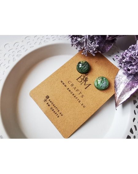 Emerald spring series I dried flowers stud earrings