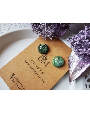 Emerald spring series I dried flowers stud earrings