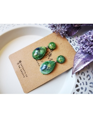 Emerald spring series I dried flowers earrings