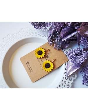 Summer flowers series I Sunflower polymer clay earrings