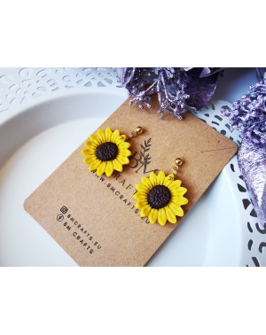 Summer flowers series I Sunflower polymer clay earrings