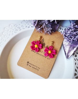 Summer flowers series I Polymer clay Cosmos earrings