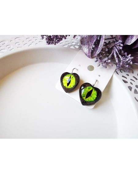Halloween cat's eye earrings