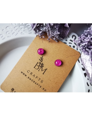 Minimalistic tiny pink earrings I Mystic galaxy series